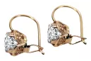 Earrings Vintage style Zircon Original Vintage 14K Rose Gold vec029r