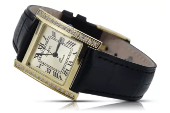 Amarillo 14k 585 oro cuadrado hombre reloj Geneve mw010ydg