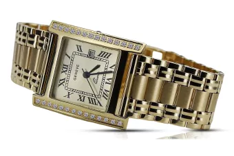 Jaune montre dame en or 14k Geneve mw010ydg environmbw006y-f