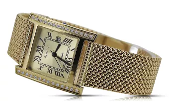 Amarillo reloj de oro de 14k reloj de pulsera Geneve mw010ydg curvaw014y