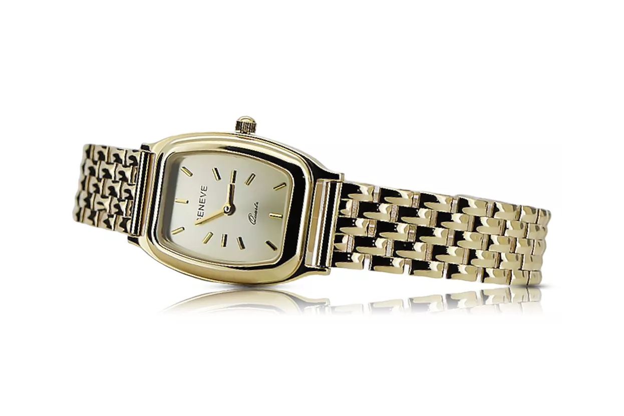 Gold men's watch Geneve ★ zlotychlopak.pl ★ Gold purity 585 333 Low Price!