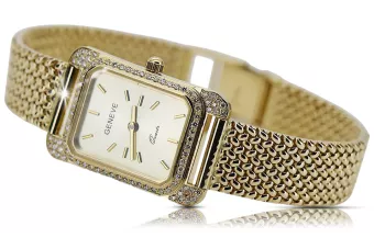 copia del reloj de pulsera Lady Geneve de oro amarillo de 14k 585 lw054ydg&lbw008y