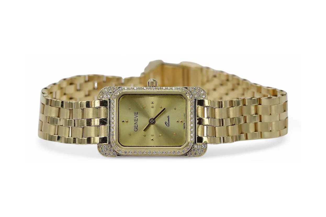 Gold men's watch Geneve ★ zlotychlopak.pl ★ Gold purity 585 333 Low Price!