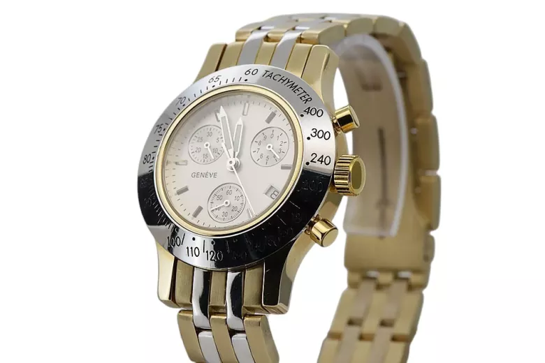 Reloj italiano de oro amarillo para hombre Geneve mw068y