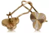 Vintage rose pink 14k 585 gold  Vintage leaf earrings ven108