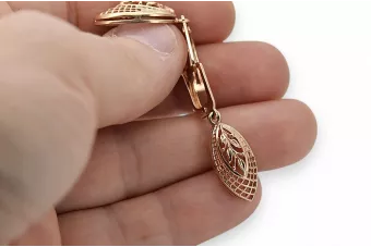 Σκουλαρίκια vintage με ροζ χρυσό 14k 585 USSR Vintage ven247