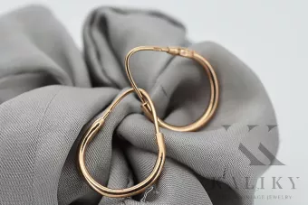 Vintage rose pink 14k 585 gold  Hoops earrings ven057