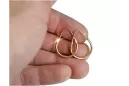 Vintage rose 14k 585 or Boucles d'oreilles Hoops ven057