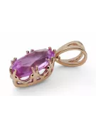 Pendant Vintage style Amethyst Original Vintage 14K Rose Gold vpc019r