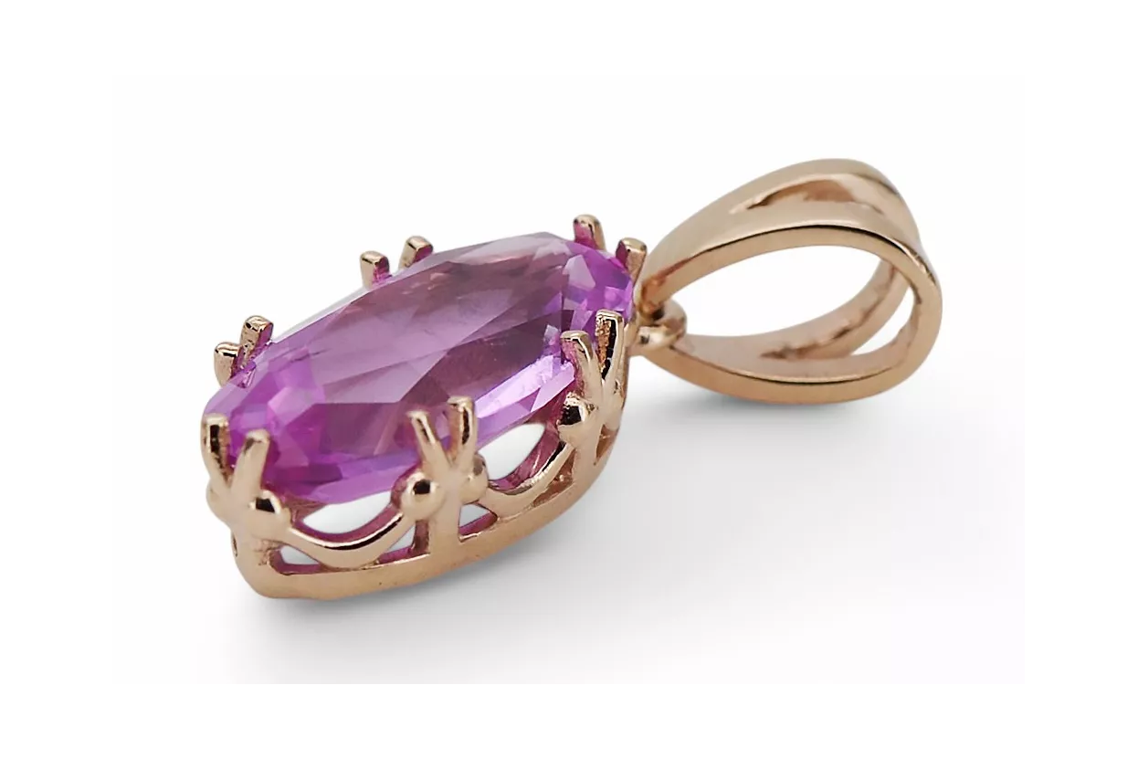 Colgante estilo Vintage Amethyst Original Vintage 14K Rose Oro vpc019r