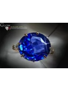 خاتم أصلي من الذهب الوردي عيار 14 قيراطًا مرصع بالياقوت الأزرق من مجموعة Vintage Jewelry vrc073r