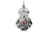 Silver 925 Jesus pendant icon with ruby pj006s