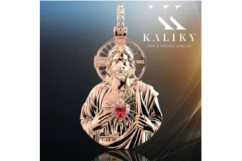 Colgante con icono de medallón de Jesús ★ https://zlotychlopak.pl/es/ ★ Oro 585 333 precio bajo