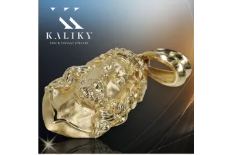 gelb 14 Karat Gold Jezus Medaillon Ikone Anhänger pj001y