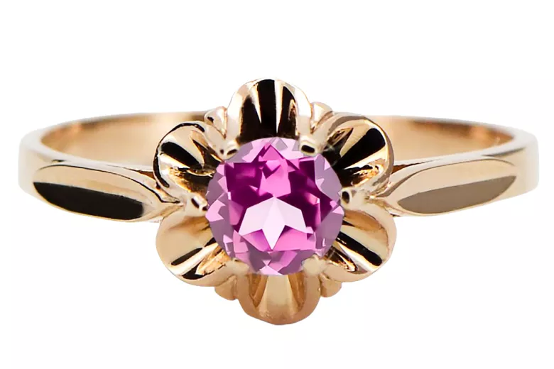 Ring Amethyst Original Vintage 14K Rose Gold Vintage vrc004r