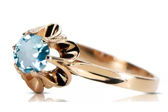 Aquamarine Ring originální vinobraní 14k produkt s růžovým zlatým klasickým vinobraní VRC004r