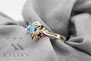 Vintage Ring Aquamarine Original Jahrgang 14K Rose Gold vrc004r