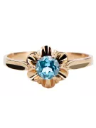 Vintage Ring Aquamarine Original Jahrgang 14K Rose Gold vrc004r