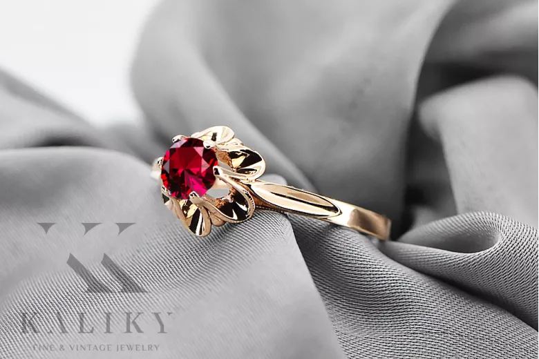 Ruby Original Vintage 14 Karat Roségold Ring Vintage Handwerk vrc004r