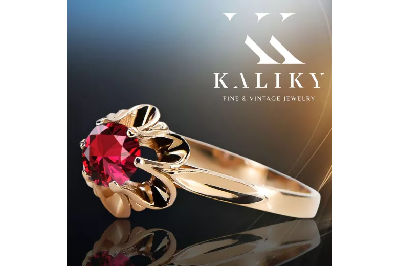 Ruby Original Vintage 14 Karat Roségold Ring Vintage Handwerk vrc004r