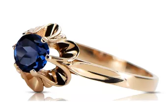 Sapphire kruhu Original Vintage 14k s růžovými zlatými vintage unikátní VRC004r