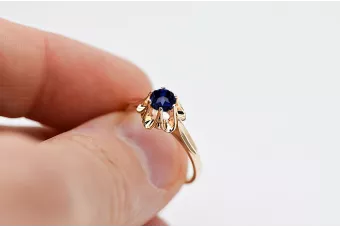 Senovinis žiedas Sapphire Original Vintage 14K Rose Gold vrc004r