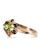 Joyería Vintage Anillo Amarillo Peridot Original Vintage 14K Rose Gold vrc004r