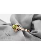 Inel de bijuterii vintage Galben Peridot Original Vintage 14K Aur Roz vrc004r