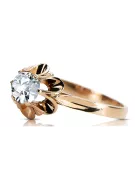 خاتم أصلي من الذهب الوردي عيار 14 قيراط مرصع بالزركون من Vintage Jewlery vrc004r