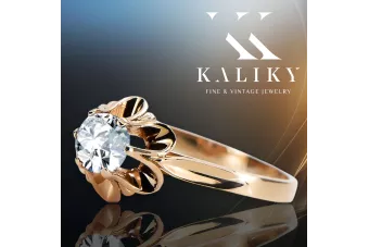 Original Vintage 14K Rose Gold Zircon Ring Vintage Jewlery vrc004r
