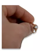 خاتم أصلي من الذهب الوردي عيار 14 قيراط مرصع بالزركون من Vintage Jewlery vrc004r