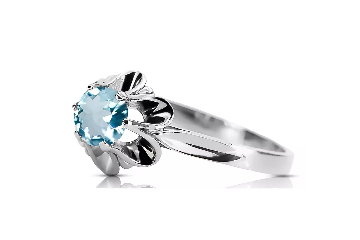 Стерлингово сребро 925 Аквамарин Пръстен Винтидж бижута vrc004s