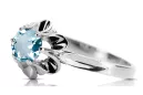Klasický vintage Aquamarine Ring 925 Sterling Silver VRC004s