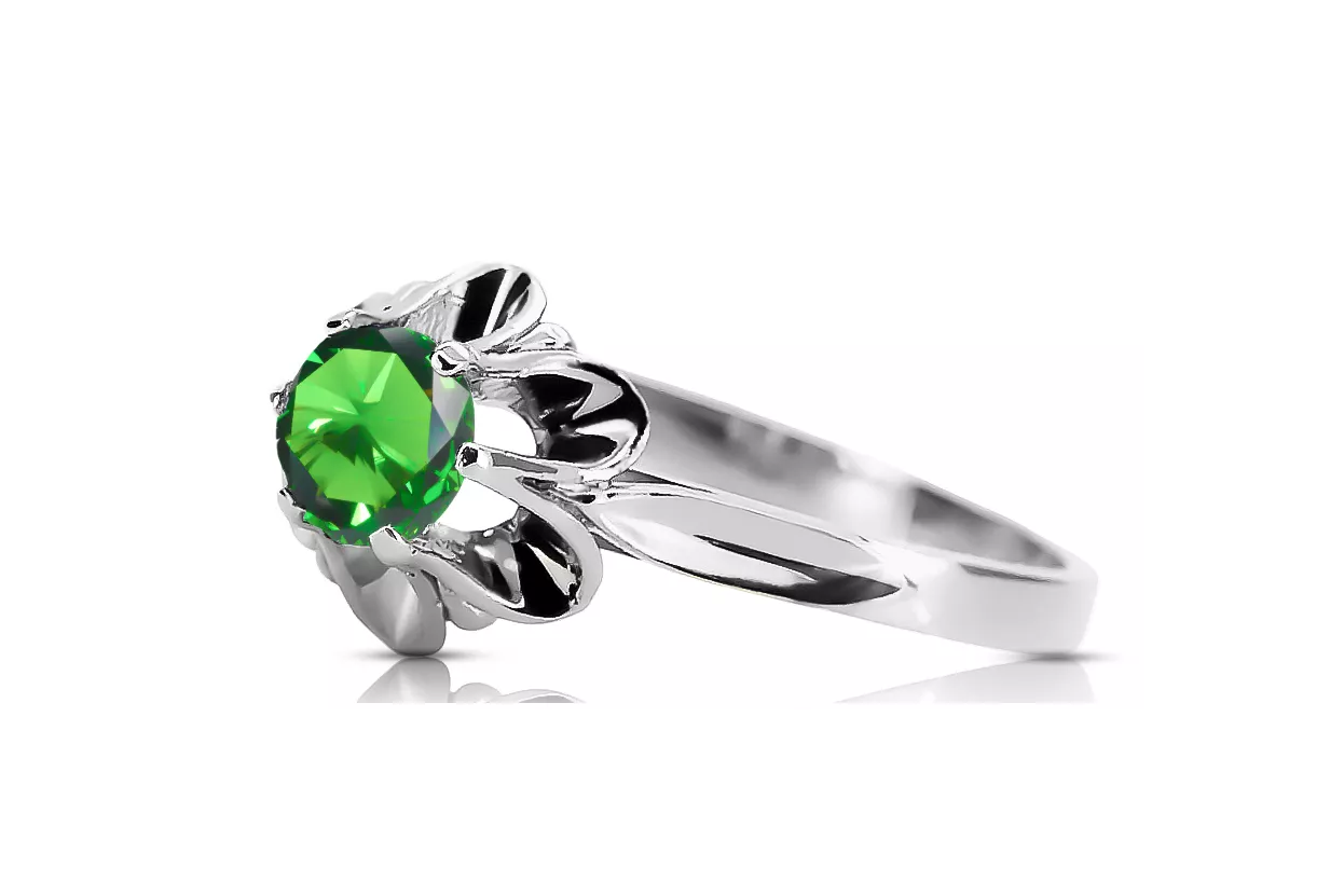 Emerald Sterling silver 925 Ring Vintage craft vrc004s