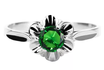 Inel din argint 925 cu smarald sterling Vintage craft vrc004s