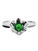 Emerald Sterling argent 925 Ring Vintage craft vrc004s