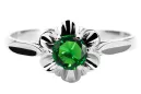 Emerald Sterling argent 925 Ring Vintage craft vrc004s