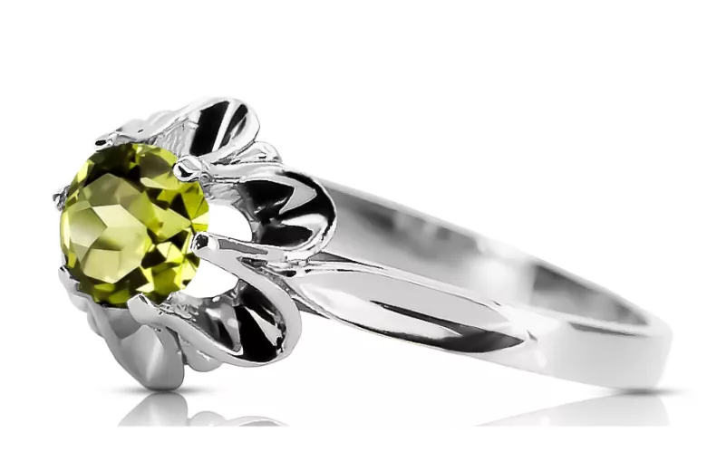 Ring Vintage craft Yellow Peridot Sterling silver 925 vrc004s