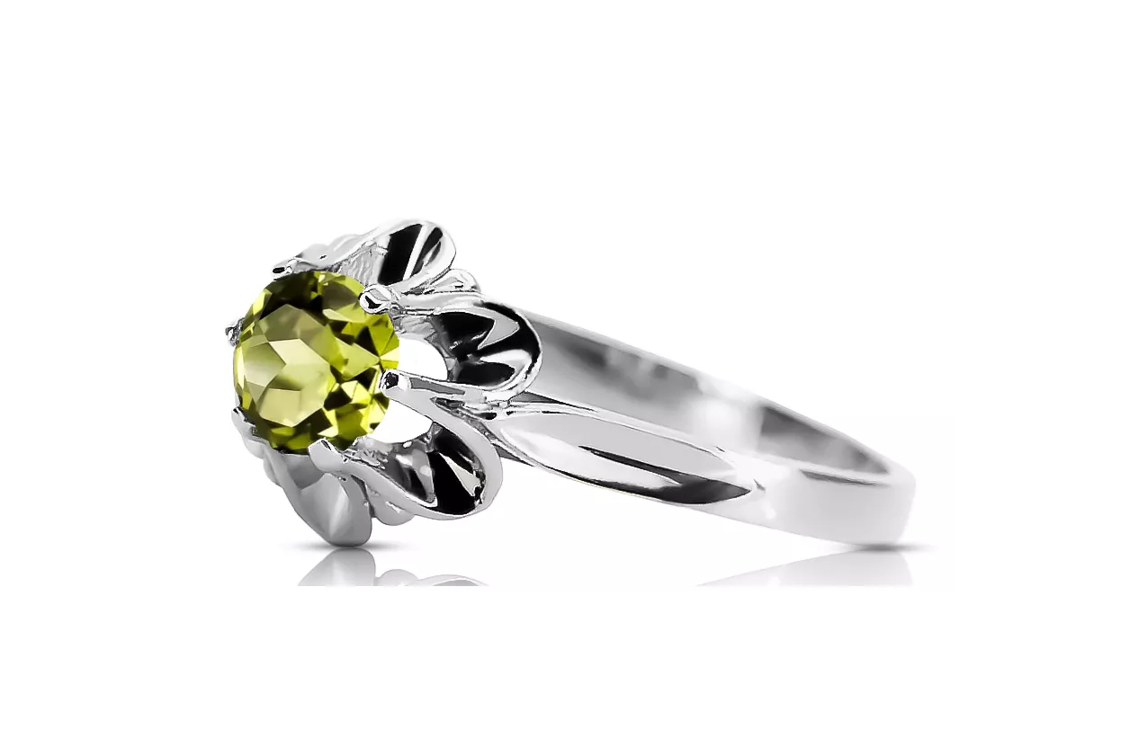 Anillo Vintage craft Peridoto Amarillo Plata de ley 925 vrc004s