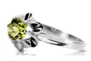 Кольцевое винтажное судно Yellow Peridot Sterling Silver 925 vrc004s