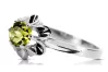 Ring Vintage craft Yellow Peridot Sterling silver 925 vrc004s