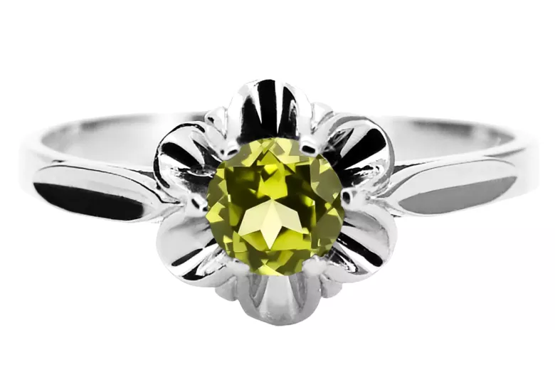 Anillo Vintage craft Peridoto Amarillo Plata de ley 925 vrc004s