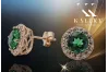 Vintage style 14k rose pink gold 585 Emerald Zircon earrings cec025r