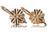 Vintage rose pink 14k 585 gold flower earrings ven163