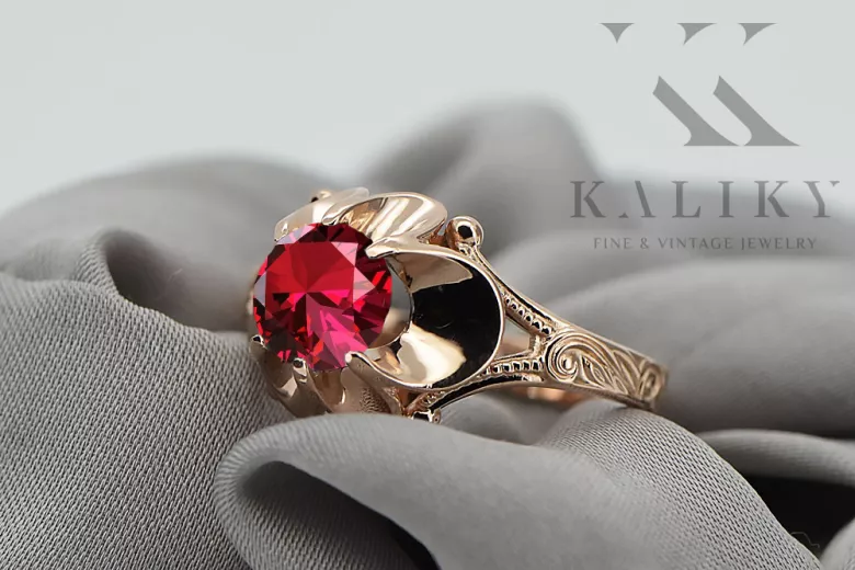 Anillo Estilo vintage Ruby Original Vintage 14K Rose Gold vrc377r