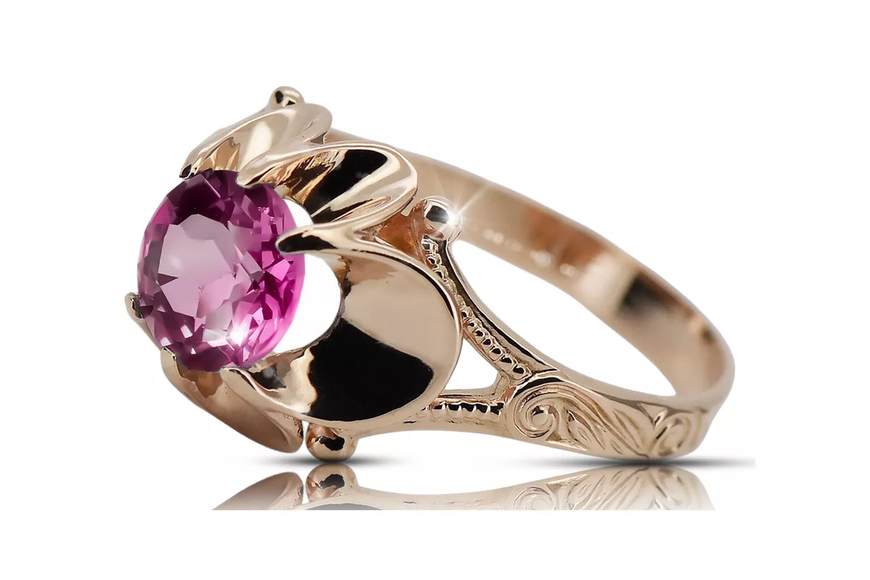 Amethyst Original Vintage 14K Rose Gold Ring Vintage craft vrc377r