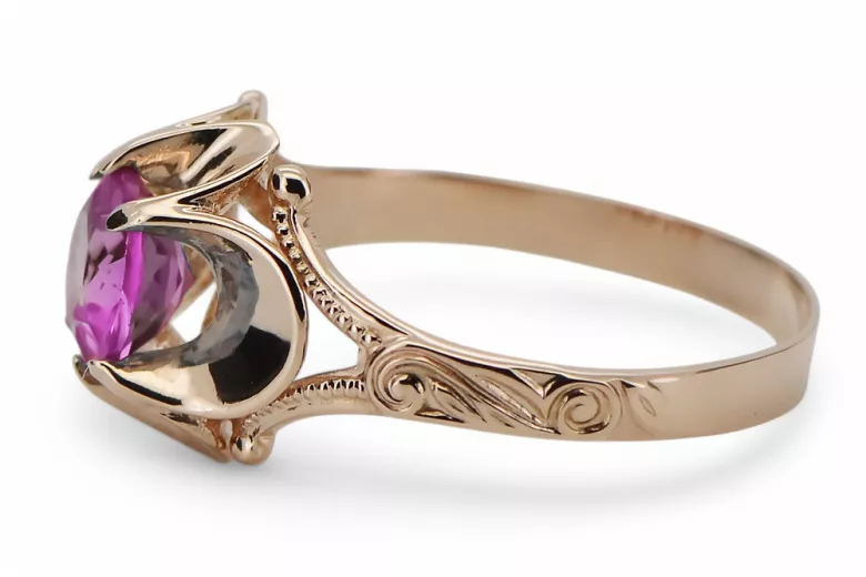 Amethyst Original Vintage 14K Rose Gold Ring Vintage craft vrc377r