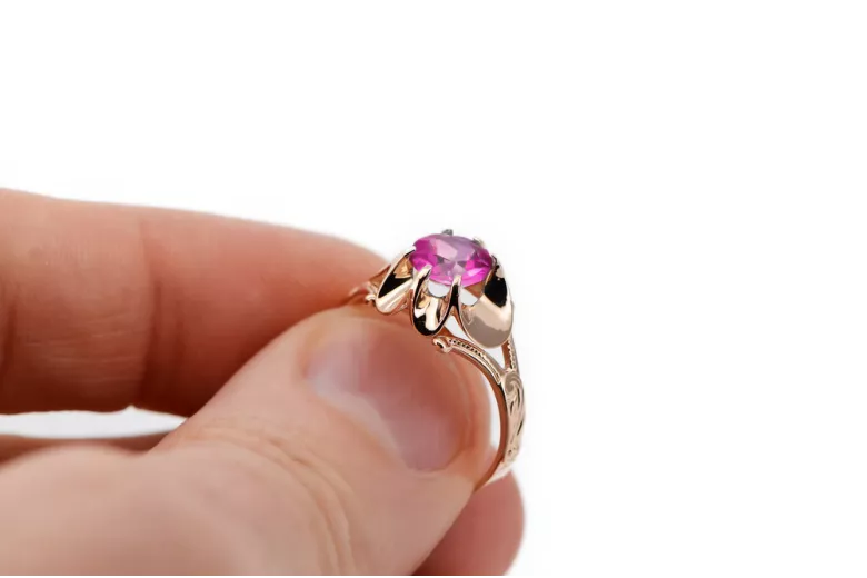 Amethyst Original Vintage 14K Rose Gold Ring Vintage craft vrc377r