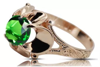 Ring Vintage Stil Emerald Original Vintage 14K Rose Gold vrc377r