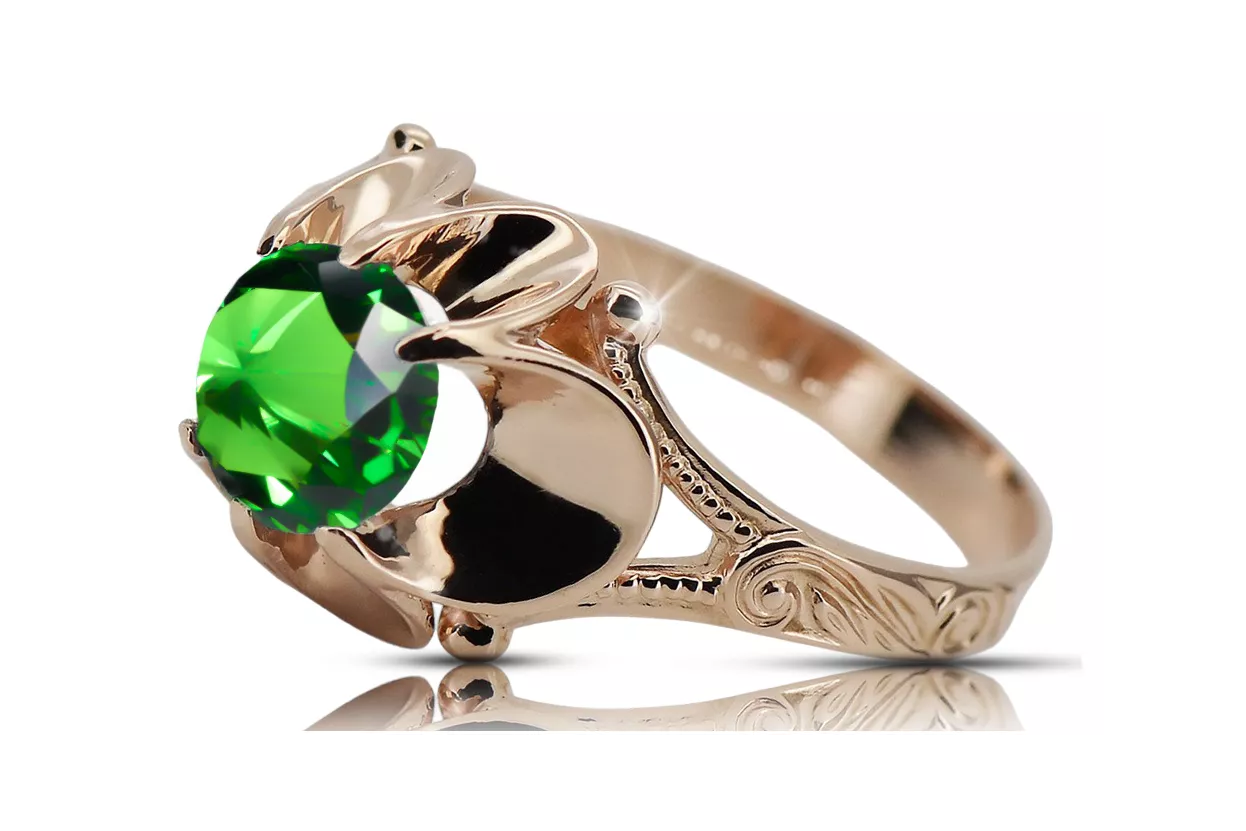 Ring Vintage Stil Emerald Original Vintage 14K Rose Gold vrc377r